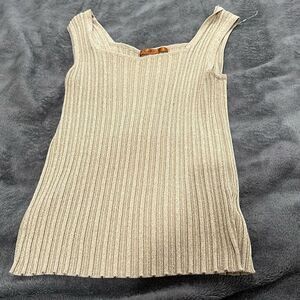Baldini XL gold tank top very very stretchy made from silk Visco nylon, spandex